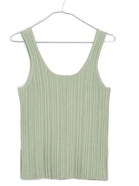 Madewell Signature Knit Scoopneck Sweater Tank in Pistachio Size S